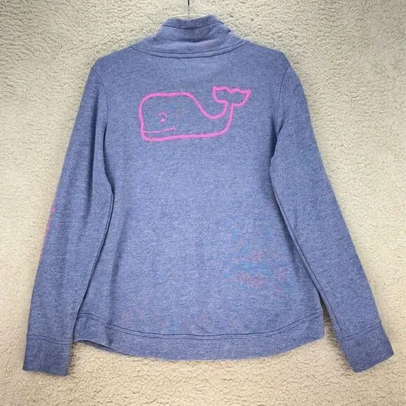 Vineyard Vines Sweater Pullover Cowl Neck Long Sleeve Womens Medium Purple Logo - Picture 2 of 12